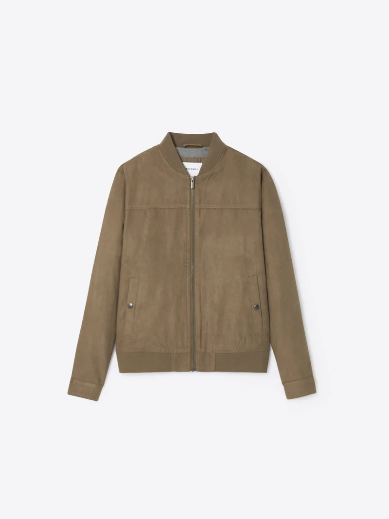 Veste casual à col teddy esprit suédine