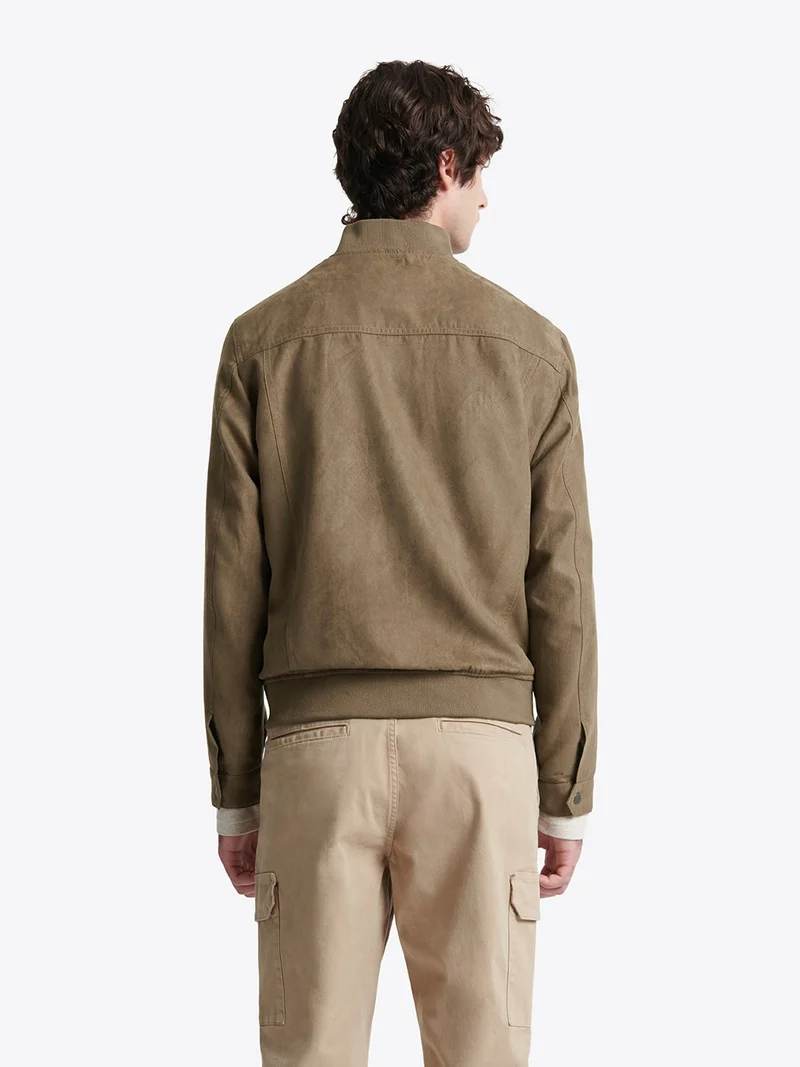 Veste casual à col teddy esprit suédine