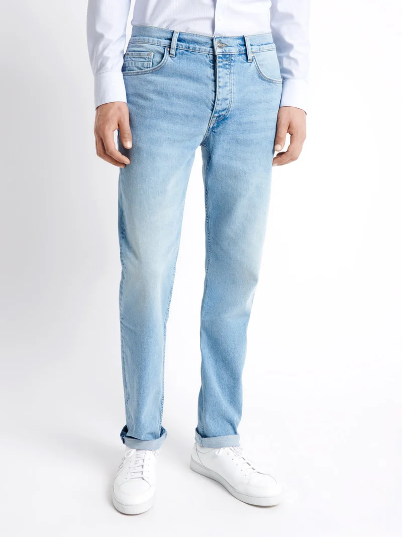Jean denim faux-uni