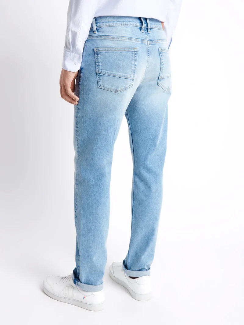 Jean denim faux-uni