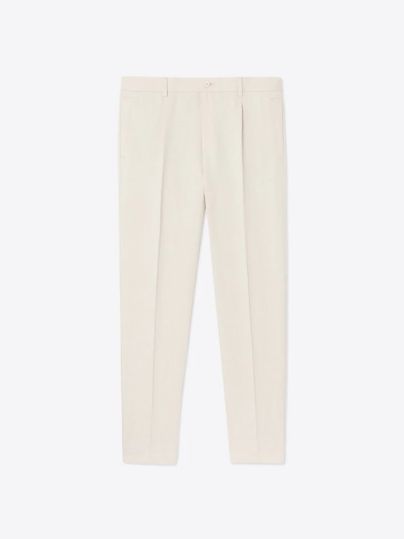 Chino regular en coton lin