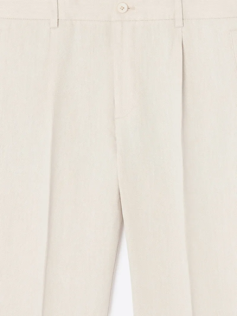 Chino regular en coton lin