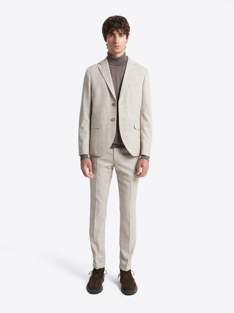 Veste de costume slim à carreaux