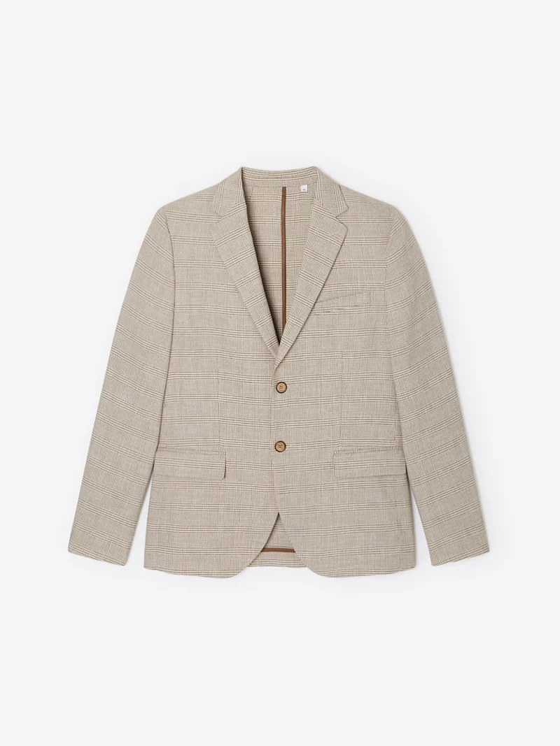 Veste de costume slim à carreaux