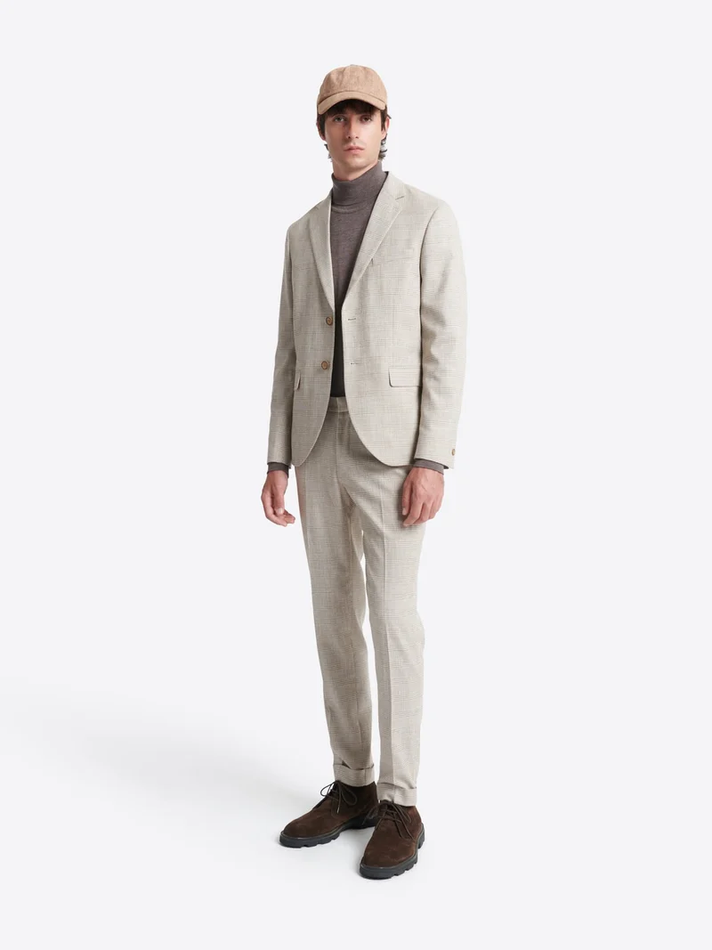 Veste de costume slim à carreaux