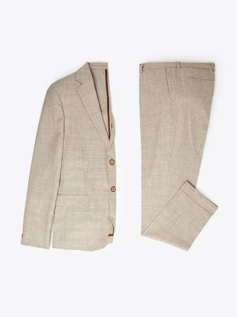 Veste de costume slim à carreaux