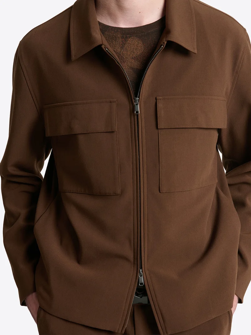 Veste casual à col chemise en viscose
