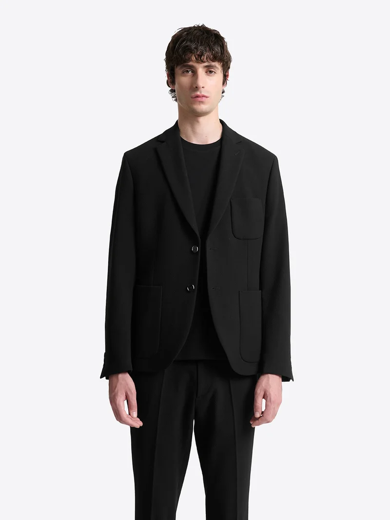 Veste de costume stretch en seersucker