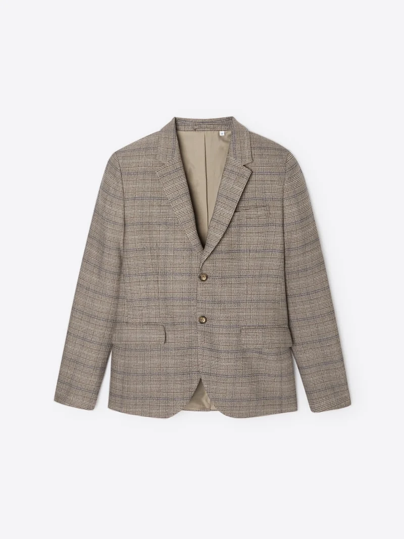 Veste de costume slim stretch à carreaux