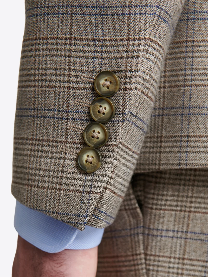 Veste de costume slim stretch à carreaux