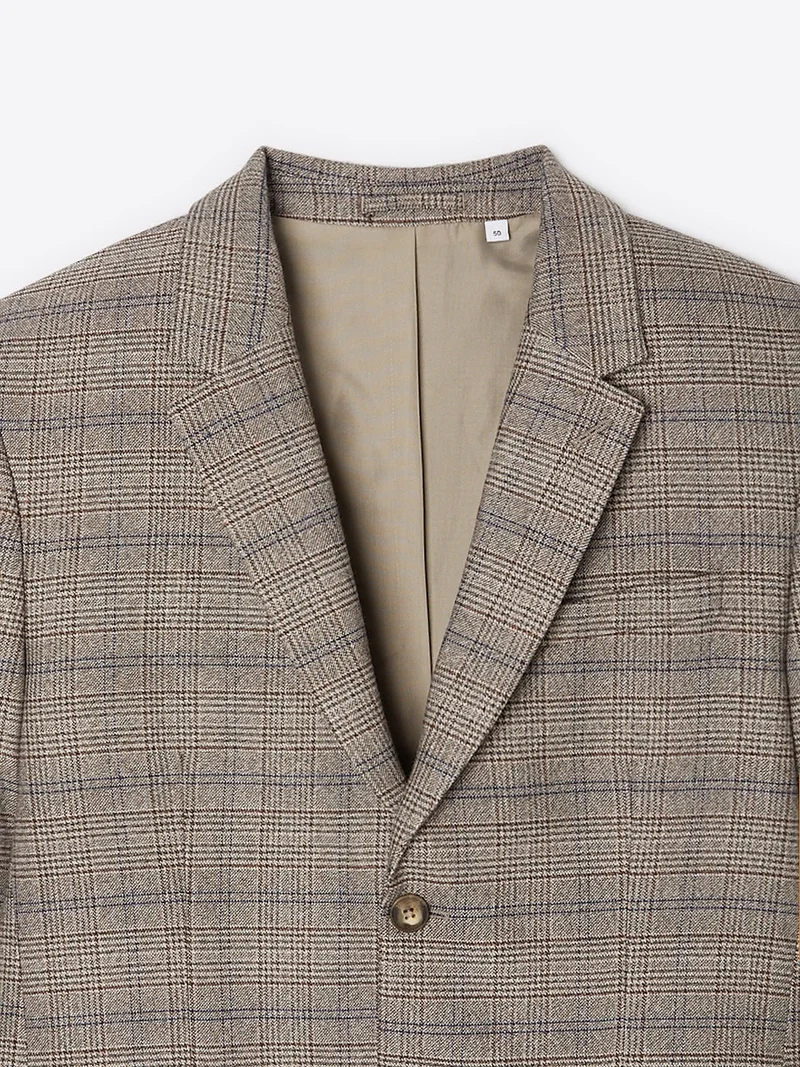 Veste de costume slim stretch à carreaux
