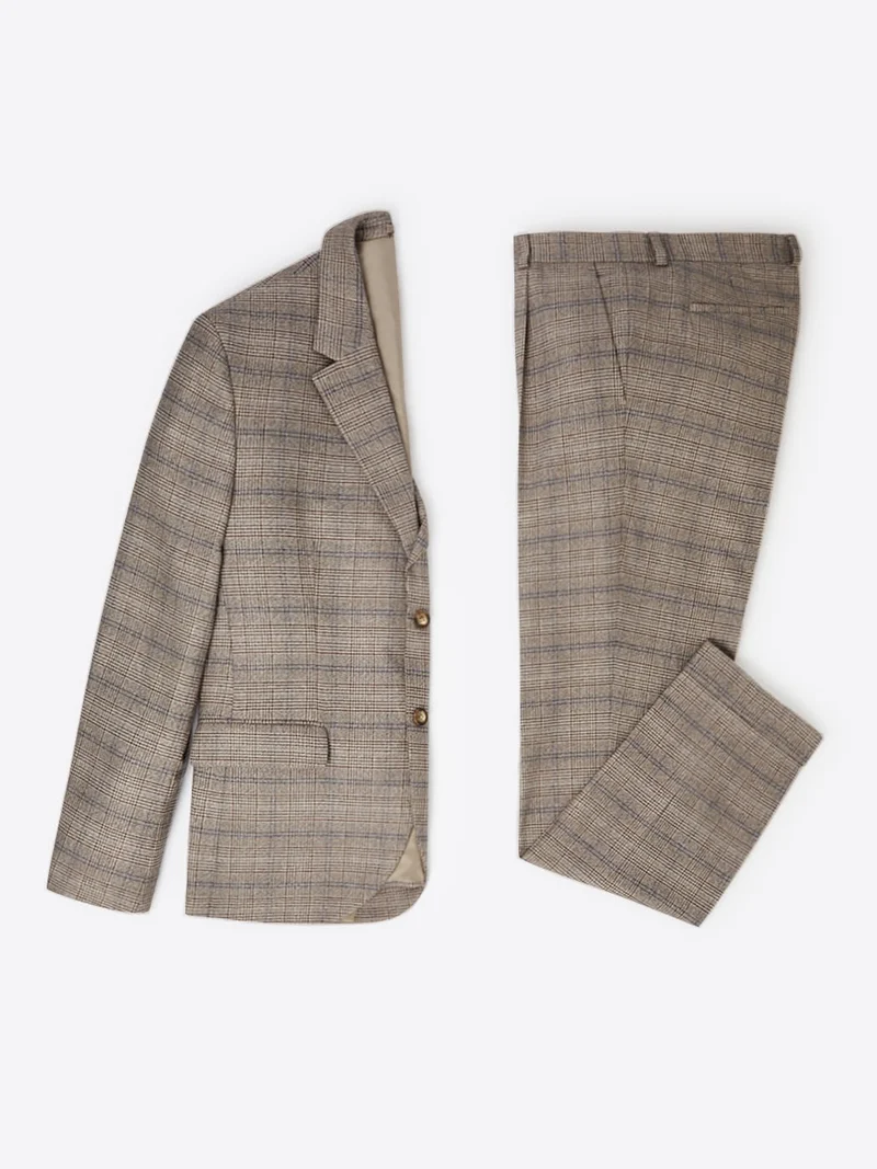 Veste de costume slim stretch à carreaux