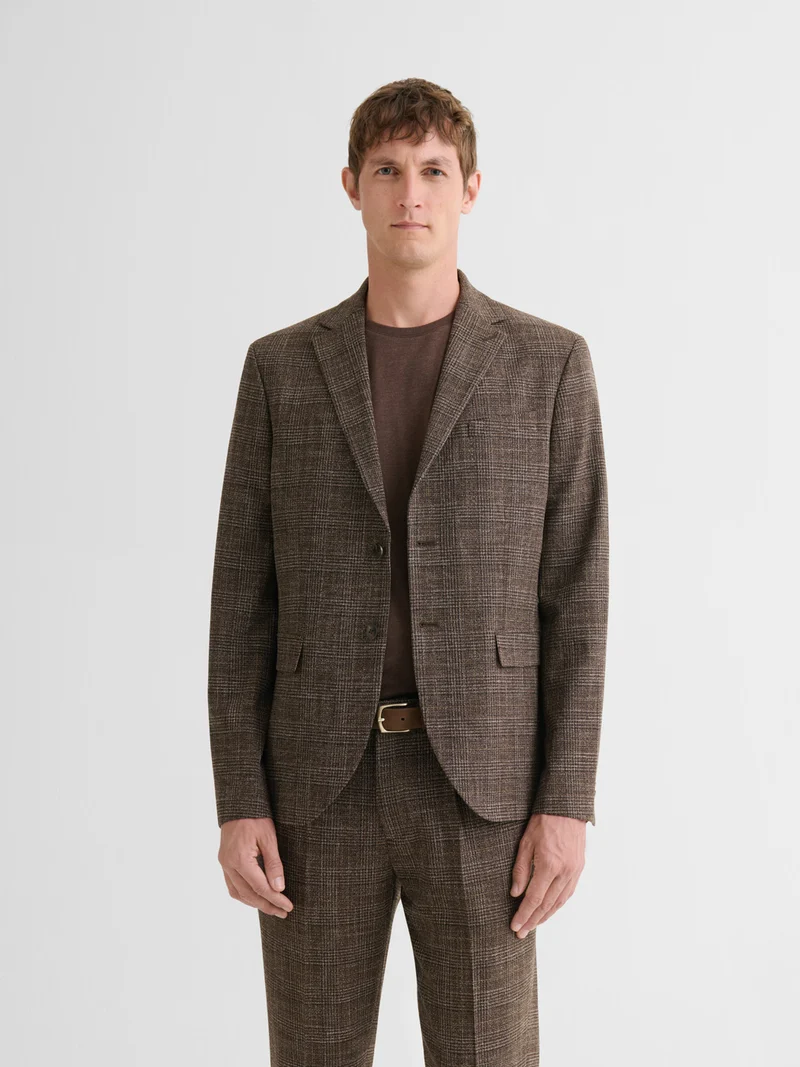 Veste de costume slim à carreaux
