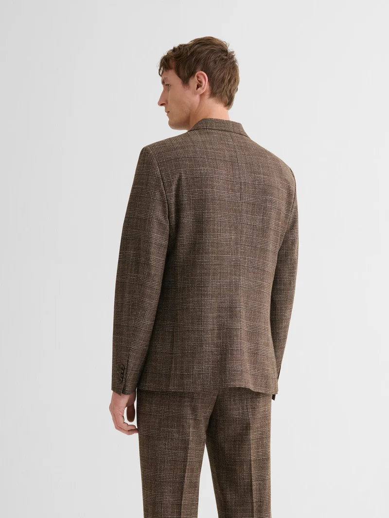 Veste de costume slim à carreaux