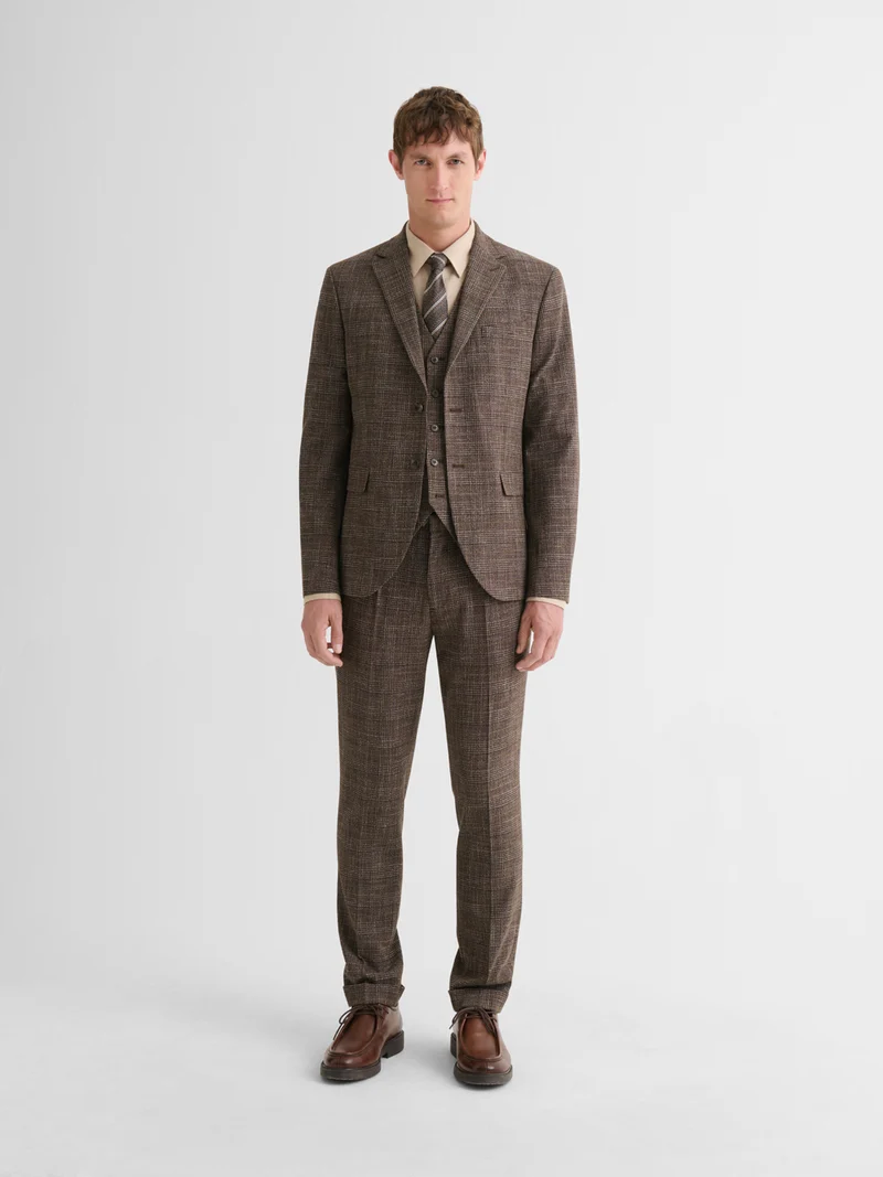 Veste de costume slim à carreaux