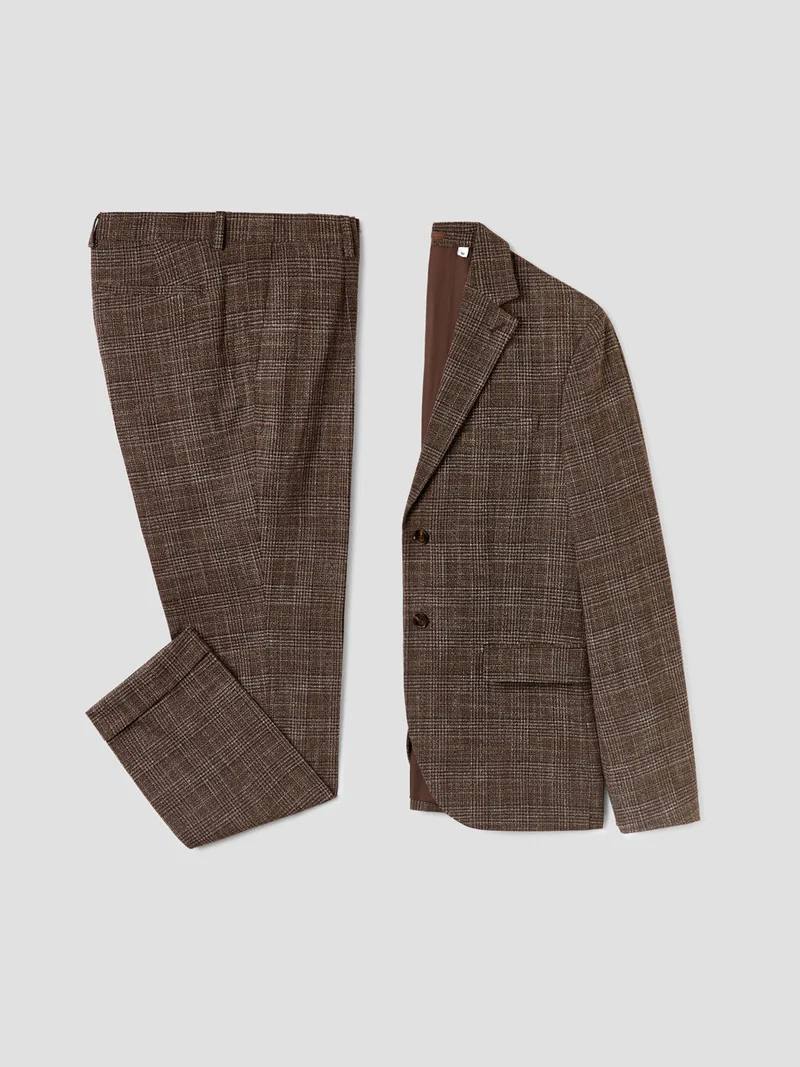 Veste de costume slim à carreaux