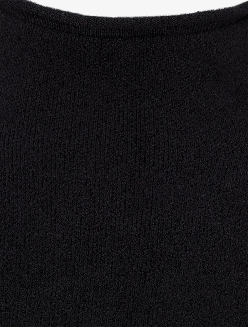 Robe pull droite et ceinturée - Noir