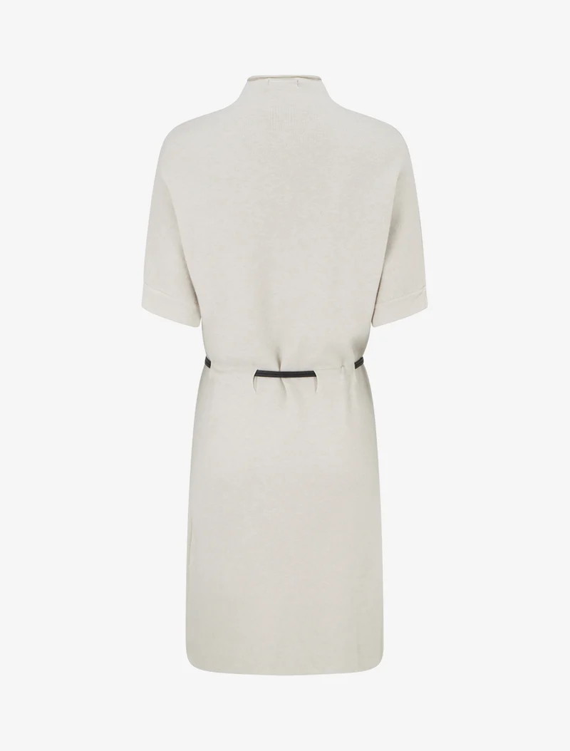 Robe pull droite et ceinturée - Beige