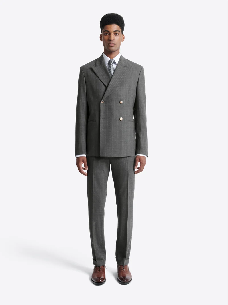 Veste de costume croisée en laine
