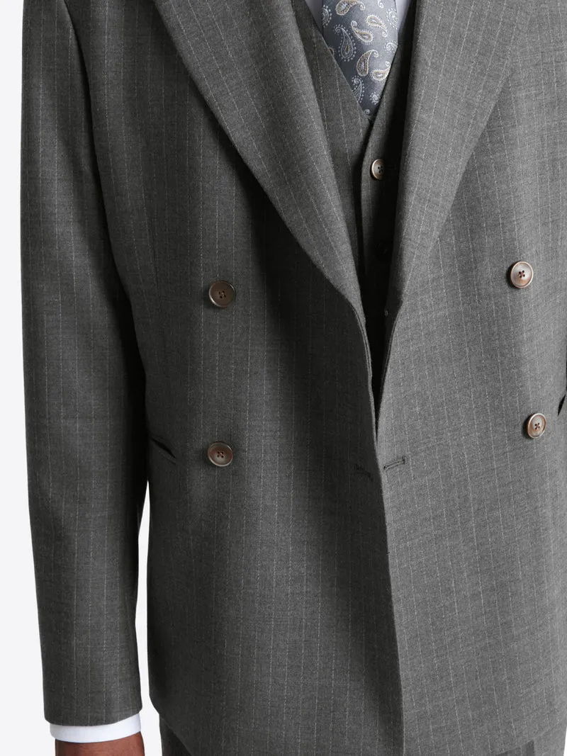 Veste de costume croisée en laine