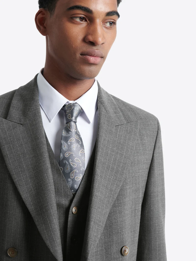 Veste de costume croisée en laine