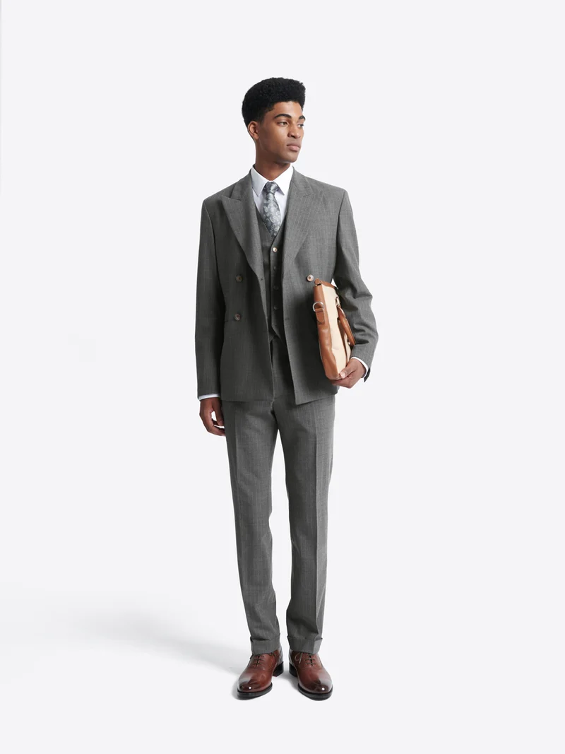 Veste de costume croisée en laine