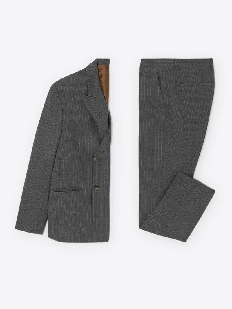 Veste de costume croisée en laine