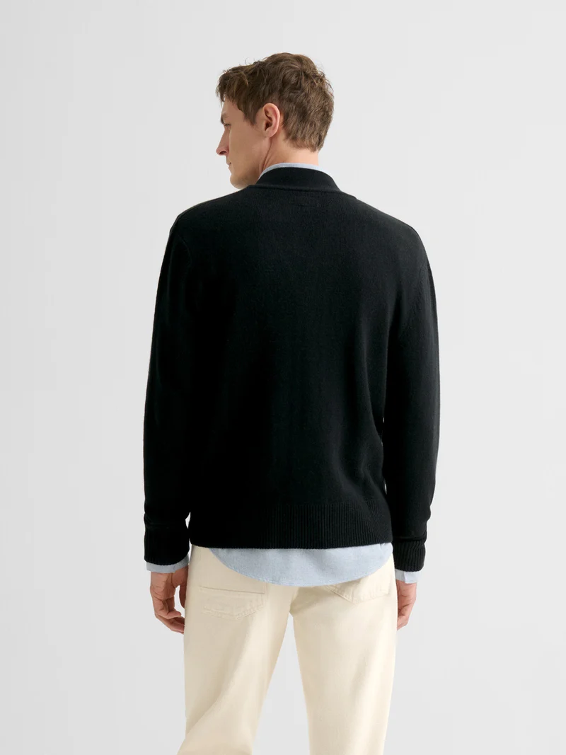 Cardigan boutonné en laine et cachemire