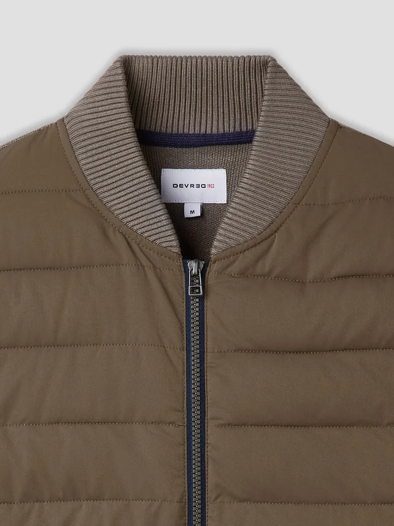 Cardigan zippé bi-matière
