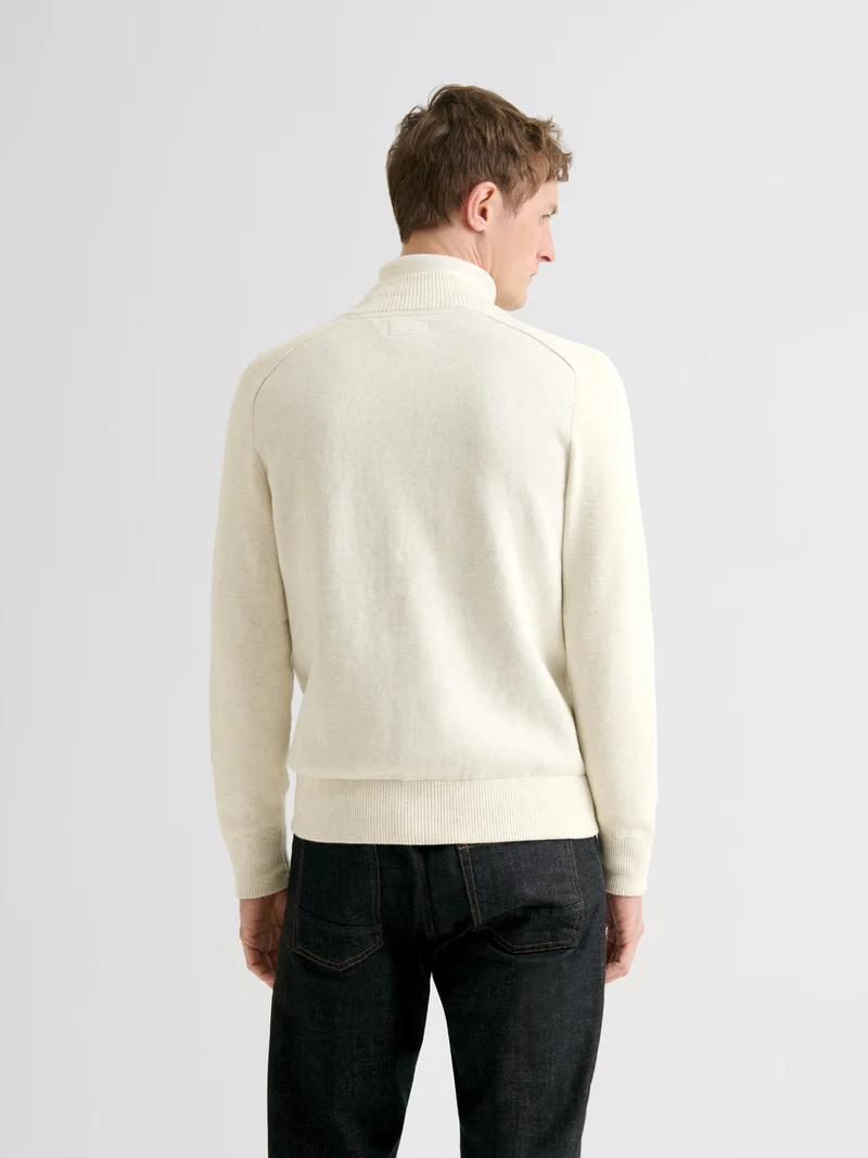 Cardigan zippé en coton cachemire