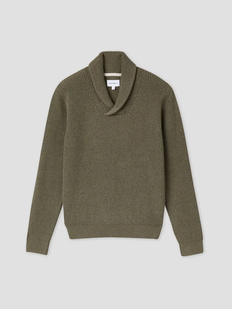 Pull col châle en coton cachemire