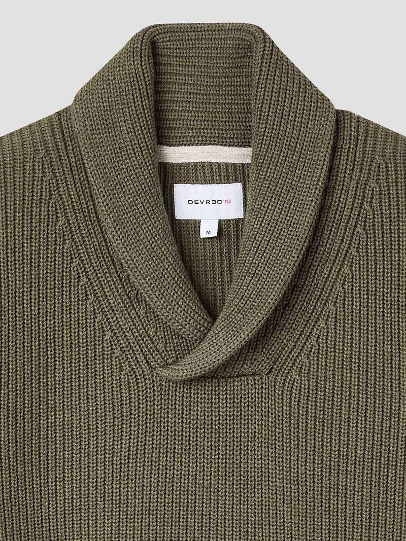 Pull col châle en coton cachemire