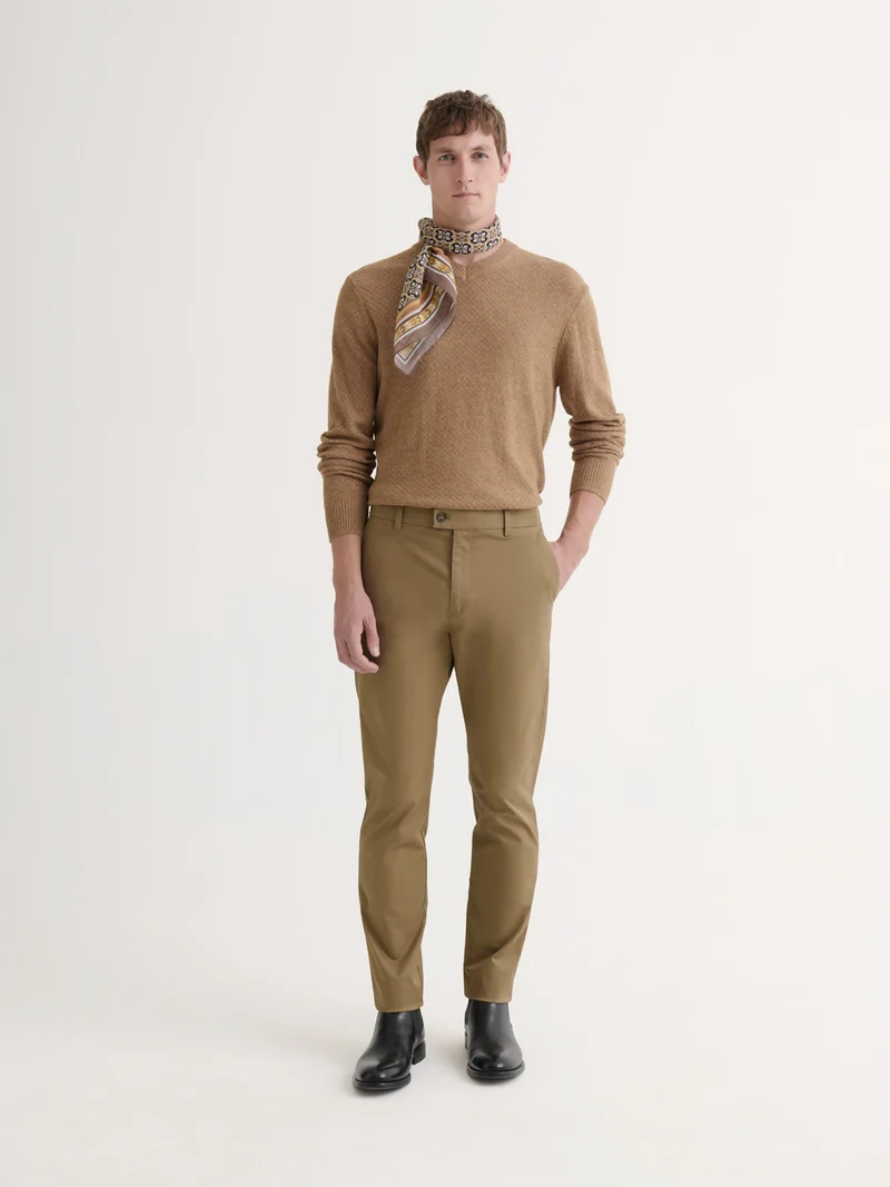 Pull col V effet damier