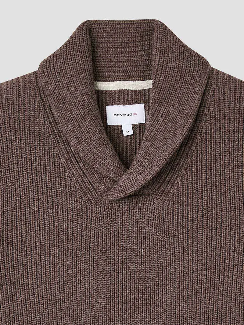 Pull col châle en coton cachemire