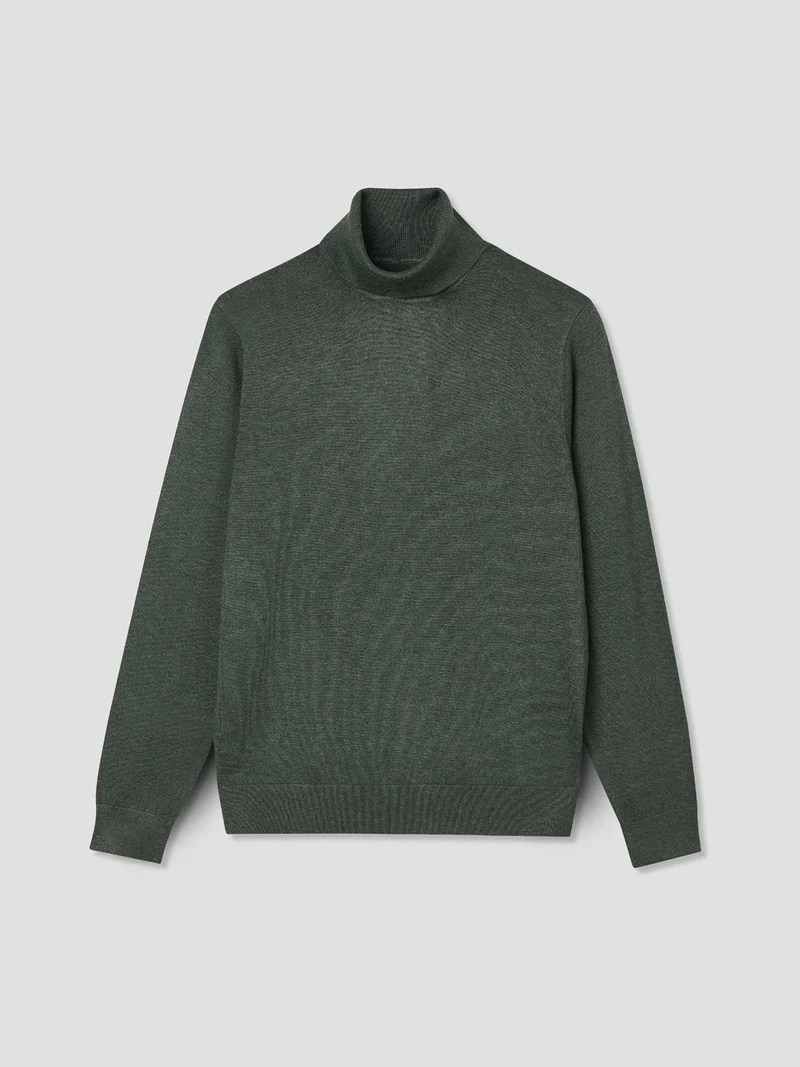 Pull col roulé en jersey