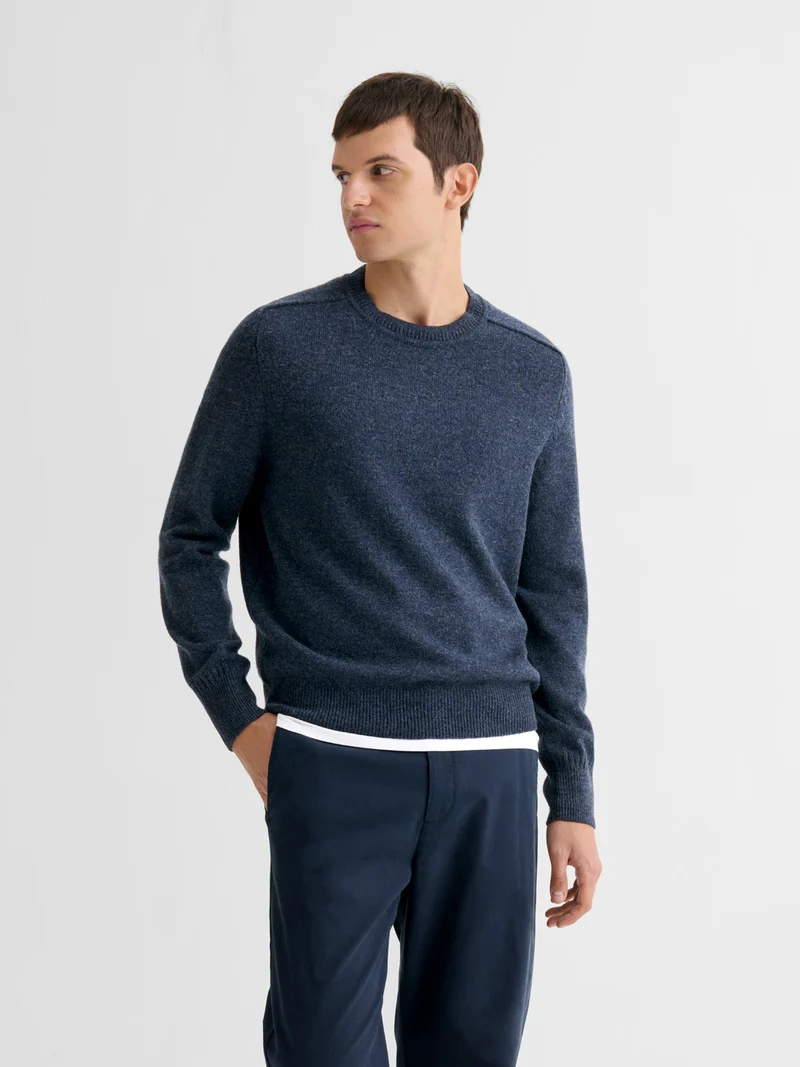 Pull col rond en laine mélangée