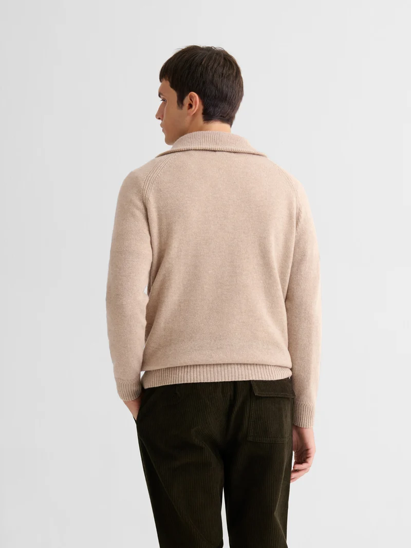 Pull col camionneur en laine mélangée