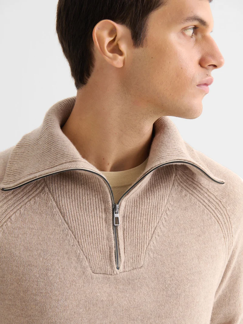 Pull col camionneur en laine mélangée