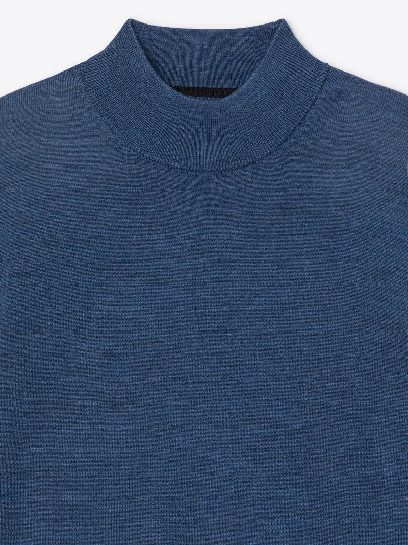 Pull col cheminée en laine Mérinos