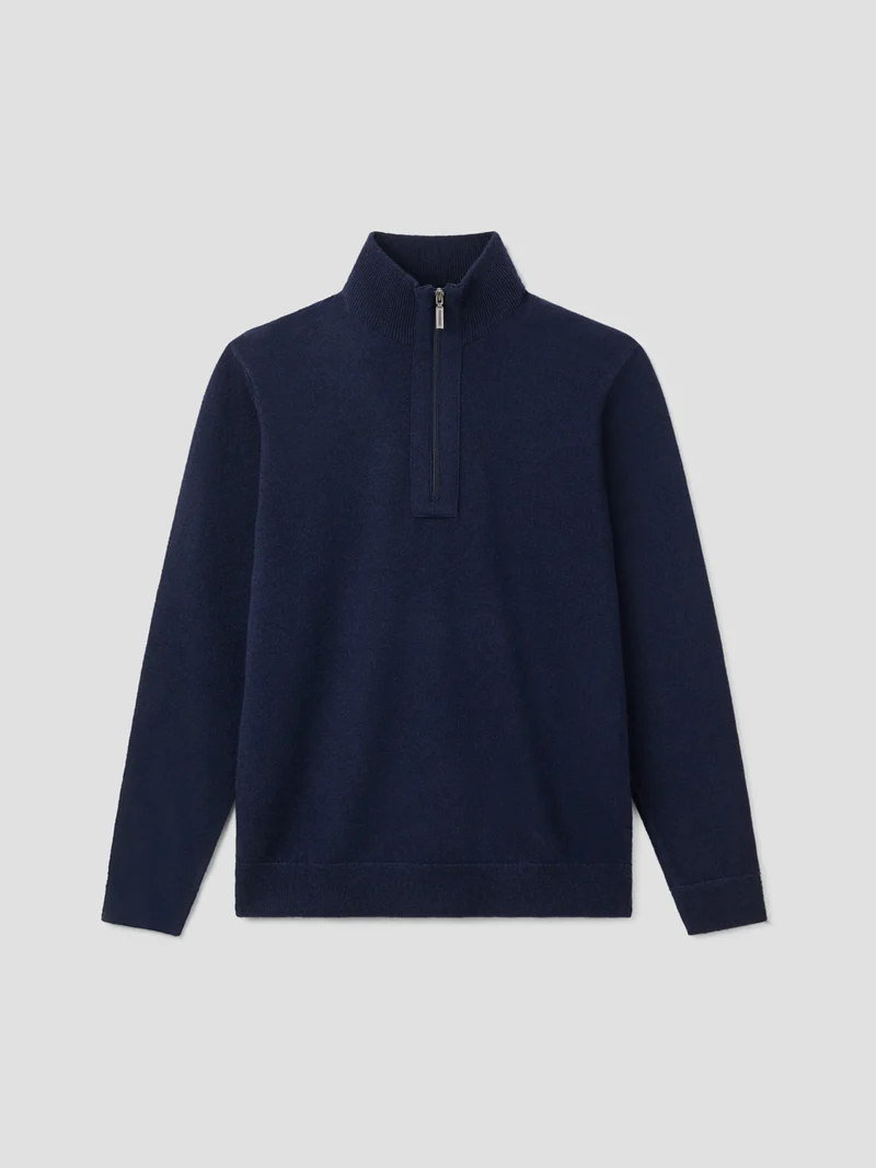 Pull col cheminée en laine et cachemire