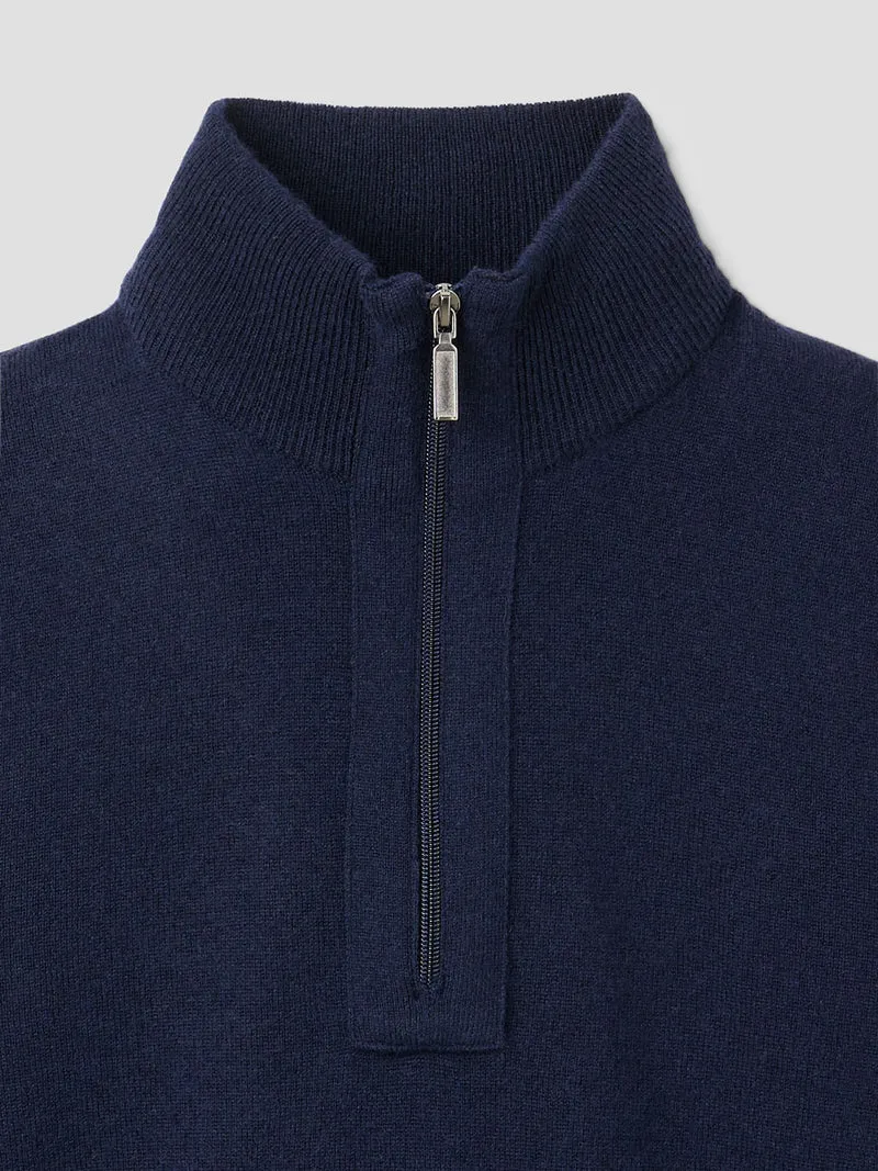 Pull col cheminée en laine et cachemire