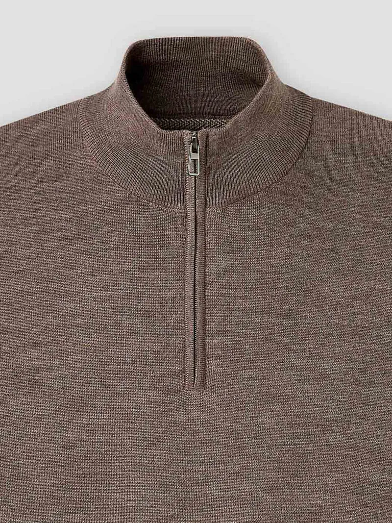 Pull col cheminée en laine Mérinos