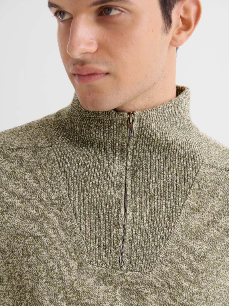 Pull col camionneur en laine mélangée
