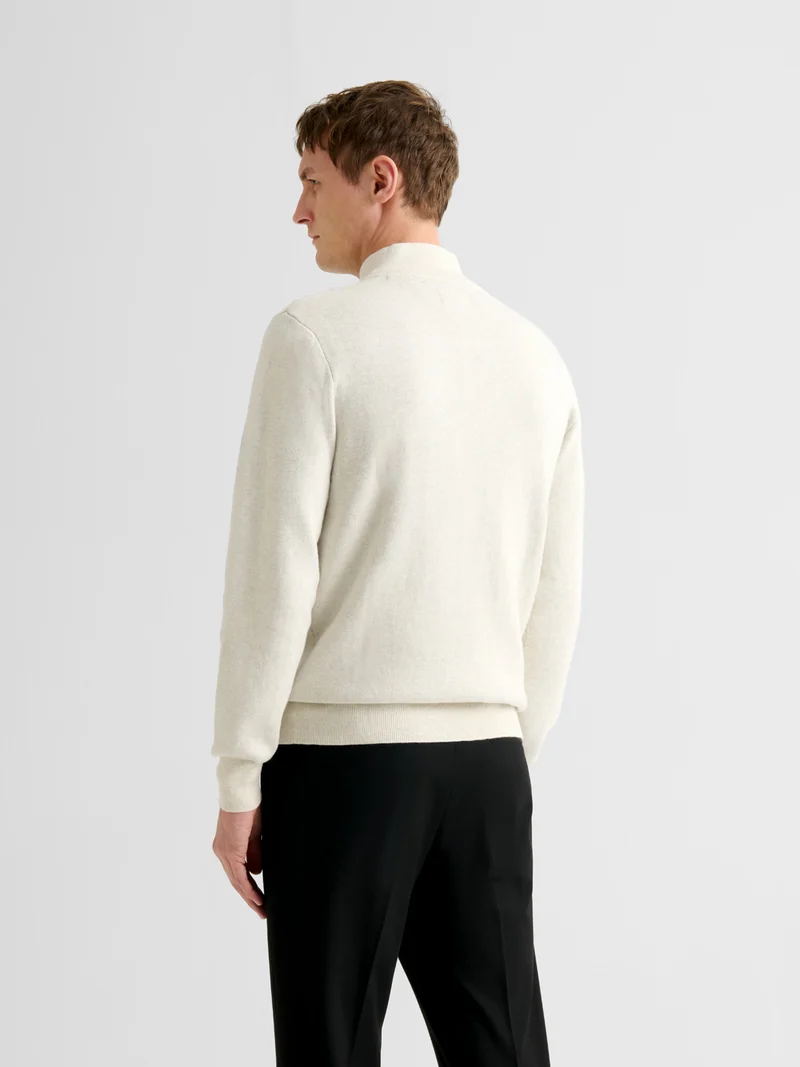 Pull zippé en coton cachemire