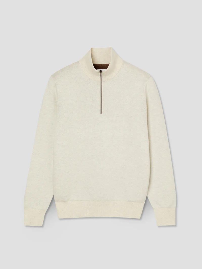 Pull zippé en coton cachemire