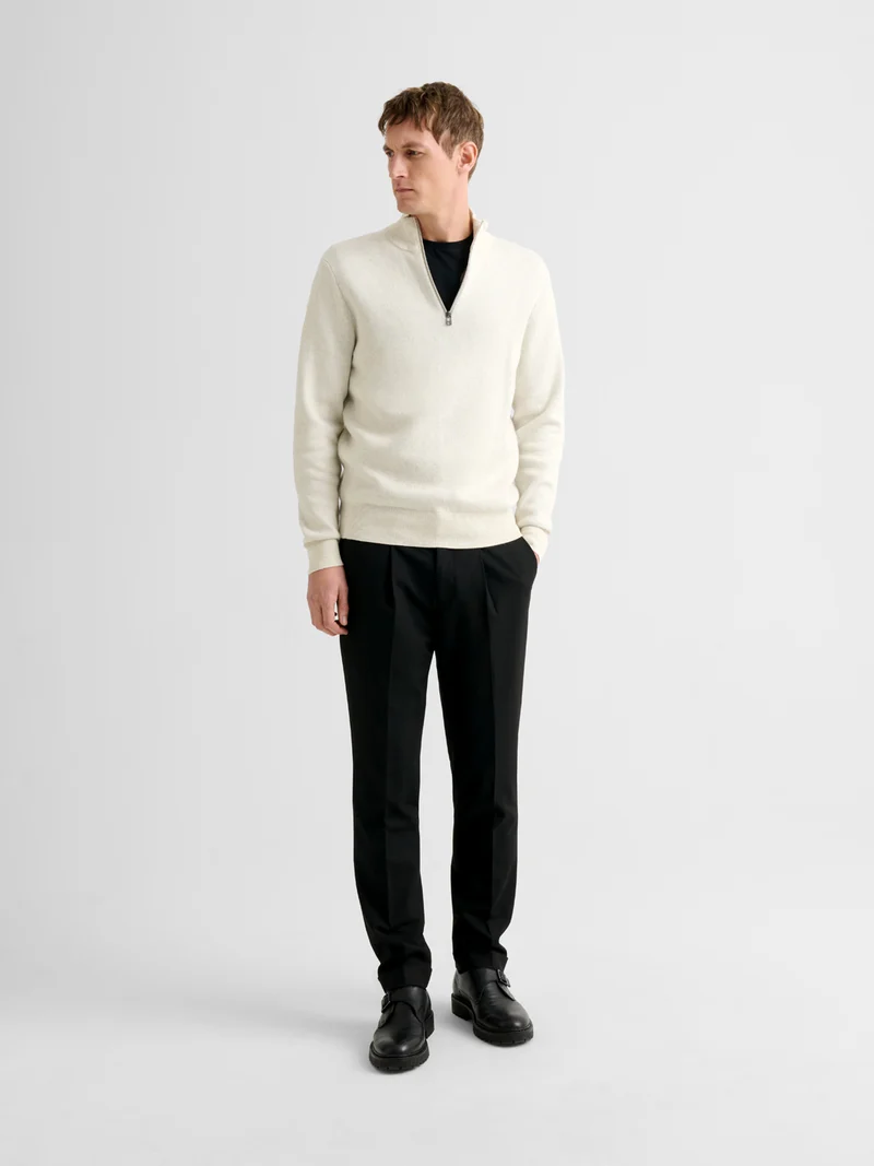 Pull zippé en coton cachemire
