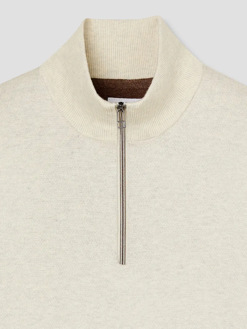 Pull zippé en coton cachemire