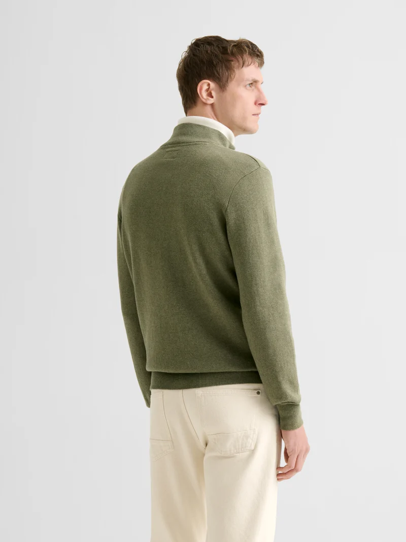 Pull zippé en coton cachemire