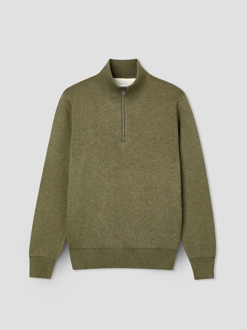 Pull zippé en coton cachemire