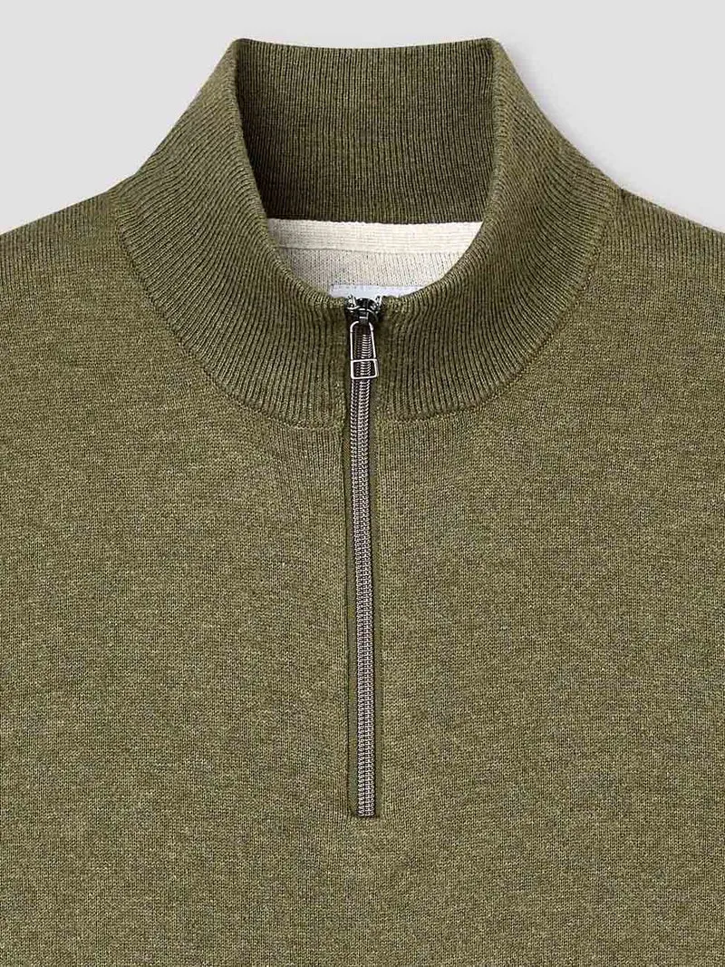 Pull zippé en coton cachemire